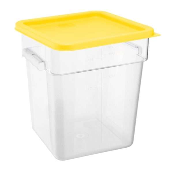 Hygiplas Square Food Storage Container Lid Yellow Large