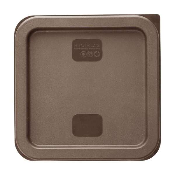 Hygiplas Square Food Storage Container Lid Brown Small