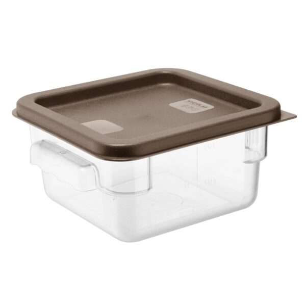 Hygiplas Square Food Storage Container Lid Brown Small