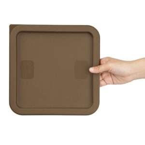 Hygiplas Square Food Storage Container Lid Brown Medium