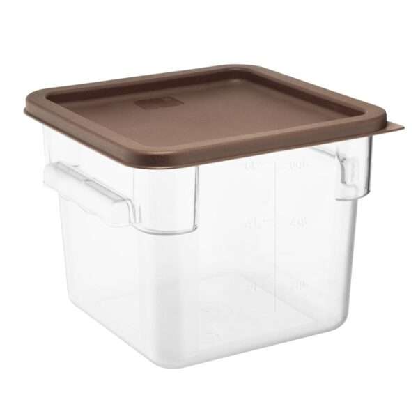 Hygiplas Square Food Storage Container Lid Brown Medium