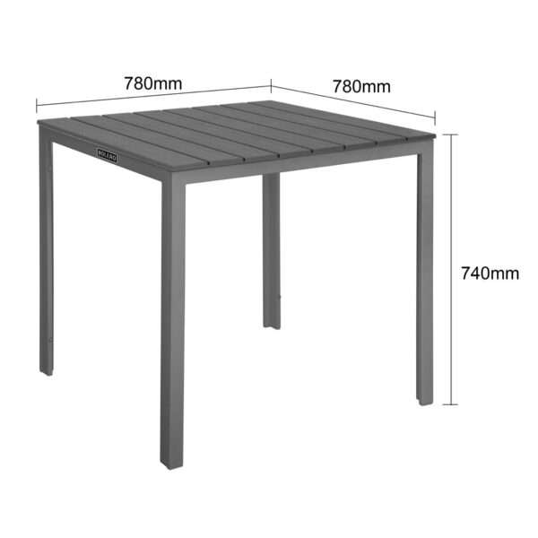 Bolero Valletta Grey Slatted Outdoor Table 780mm