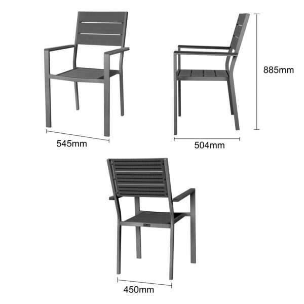 Bolero Valletta Grey Slatted Armchairs (4 Pack)