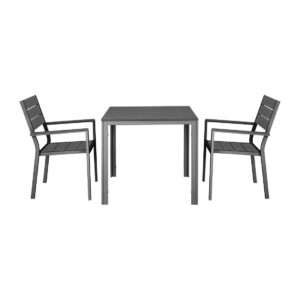 Bolero Valletta Grey Slatted Armchairs (4 Pack)