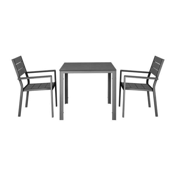 Bolero Valletta Grey Slatted Armchairs (4 Pack)