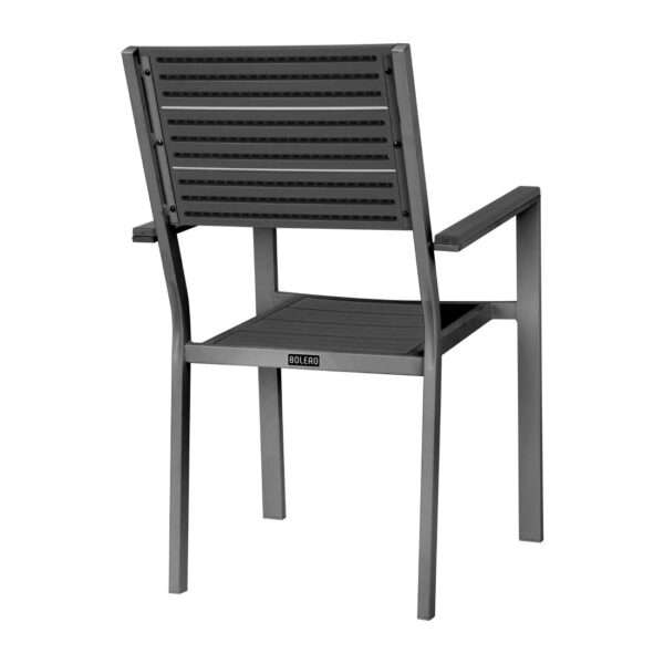 Bolero Valletta Grey Slatted Armchairs (4 Pack)