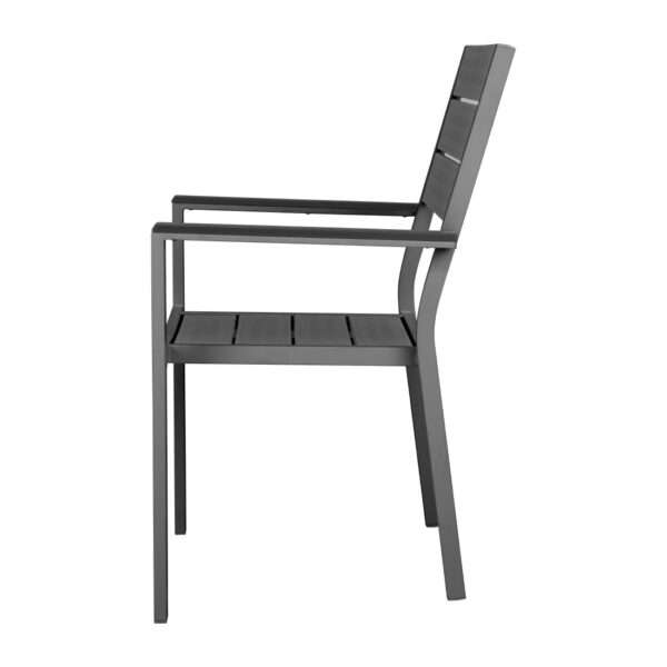 Bolero Valletta Grey Slatted Armchairs (4 Pack)