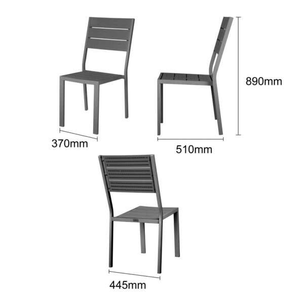 Bolero Valletta Grey Slatted Side Chair (4 Pack)