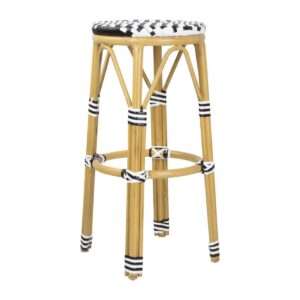 Bolero Parisian Style PE Rattan Bar Stools Black  (2 Pack)