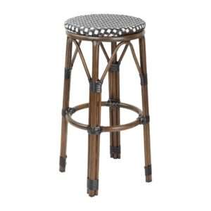 Bolero Parisian Style PE Rattan Bar Stools Black Dot Mix (2 Pack)