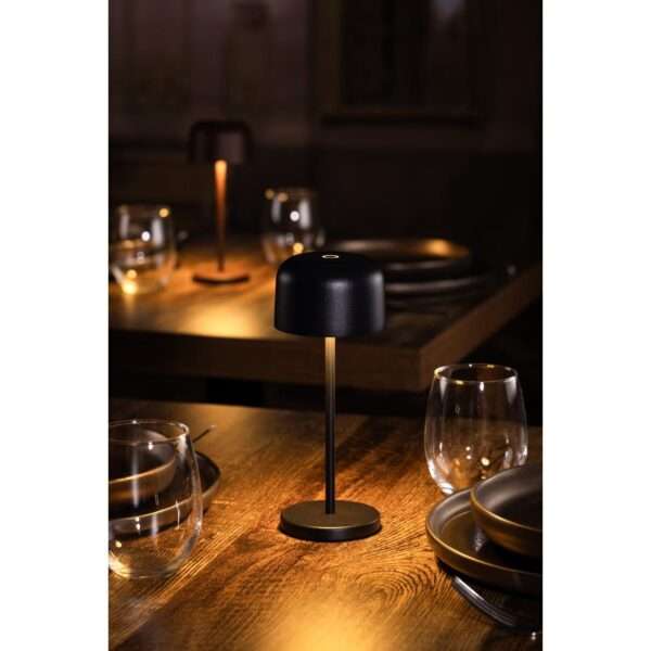 Olympia Siena Table Lamp Round Dome Black 200mm