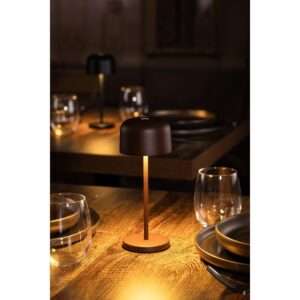 Olympia Siena Table Lamp Round Dome Chestnut 200mm