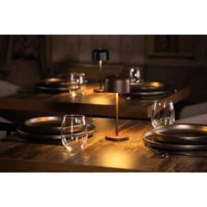 Olympia Siena Table Lamp Round Dome Chestnut 200mm