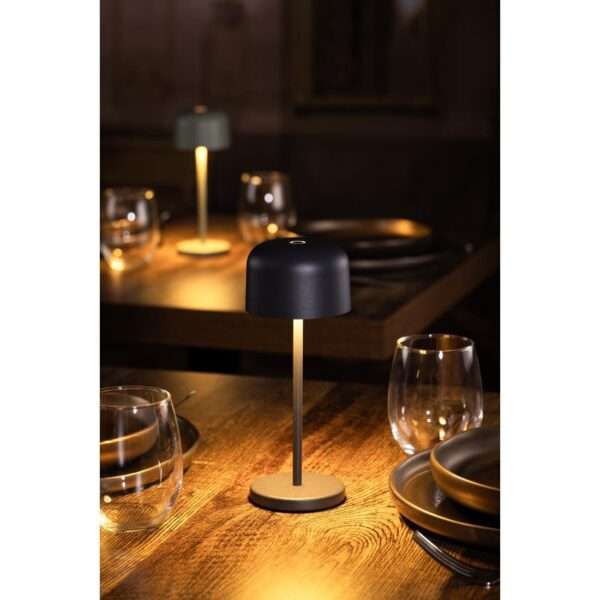Olympia Siena Table Lamp Round Dome Grey 200mm