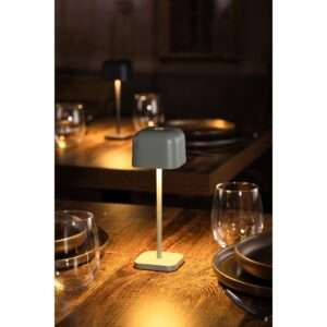 Olympia Lucca Table Lamp Squared Dome Sage 200mm