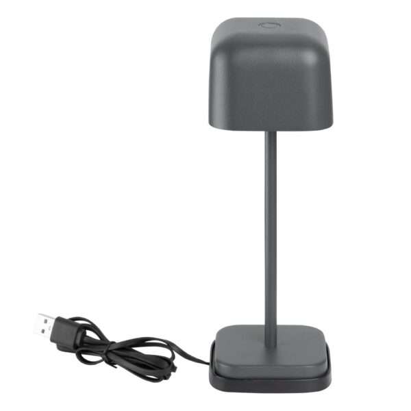 Olympia Lucca Table Lamp Squared Dome Grey 200mm