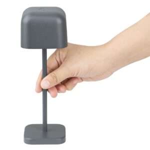 Olympia Lucca Table Lamp Squared Dome Grey 200mm