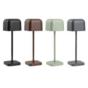 Olympia Lucca Table Lamp Squared Dome Grey 200mm