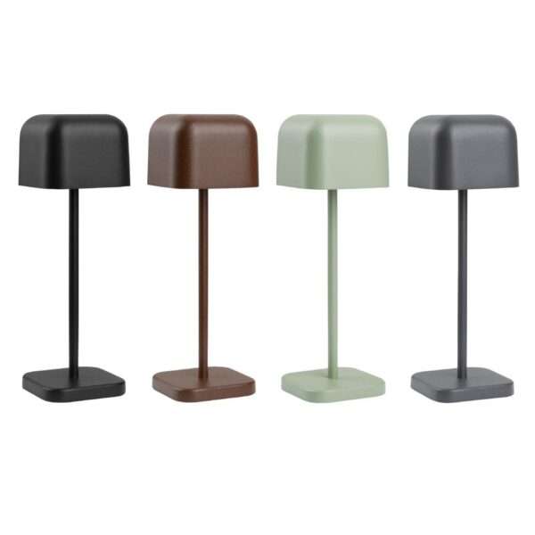 Olympia Lucca Table Lamp Squared Dome Grey 200mm
