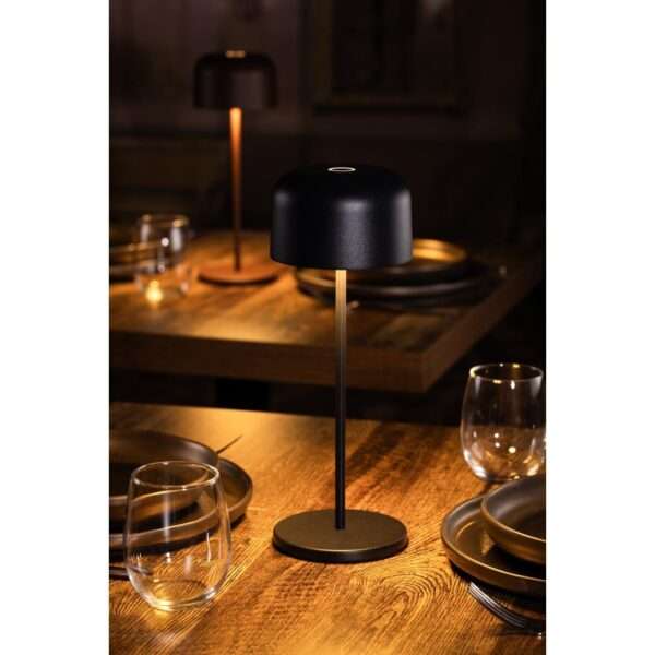 Olympia Siena Table Lamp Round Dome Black 300mm