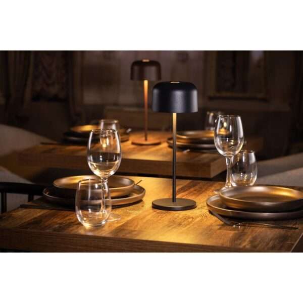 Olympia Siena Table Lamp Round Dome Black 300mm