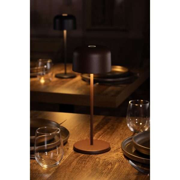 Olympia Siena Table Lamp Round Dome Chestnut 300mm