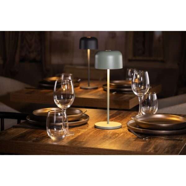 Olympia Siena Table Lamp Round Dome Sage 300mm