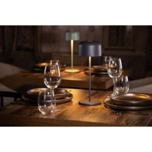 Olympia Siena Table Lamp Round Dome Grey 300mm