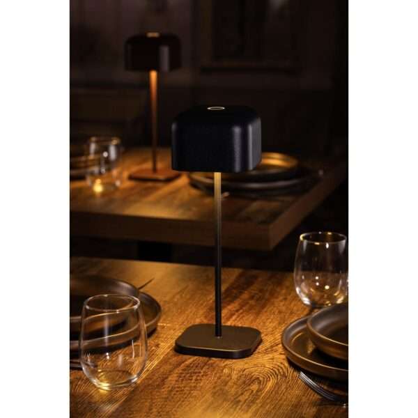 Olympia Lucca Table Lamp Squared Dome Black 300mm