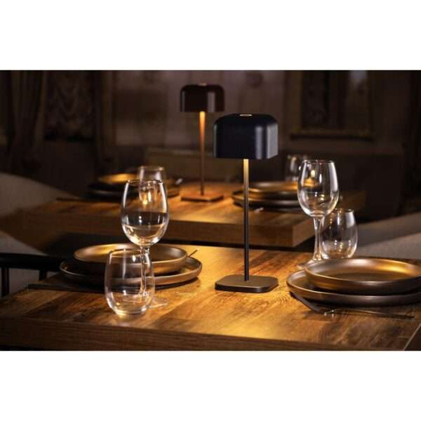 Olympia Lucca Table Lamp Squared Dome Black 300mm