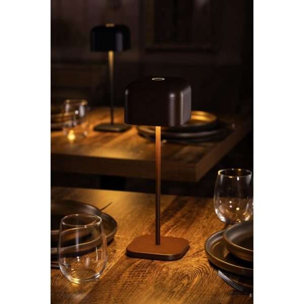 Olympia Lucca Table Lamp Squared Dome Chestnut 300mm