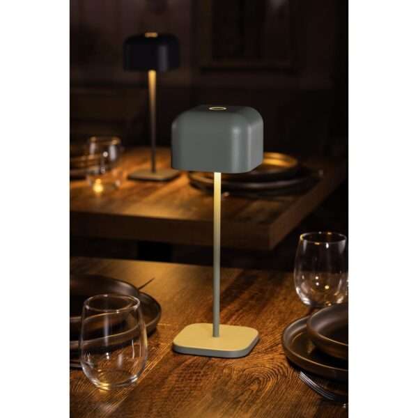 Olympia Lucca Table Lamp Squared Dome Sage 300mm