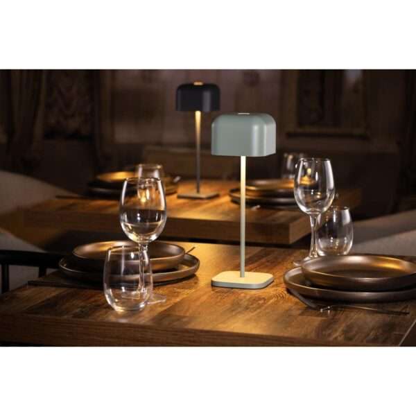 Olympia Lucca Table Lamp Squared Dome Sage 300mm