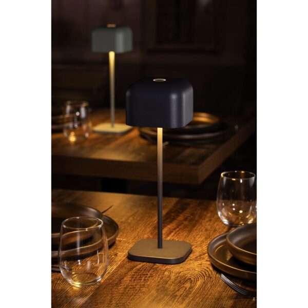 Olympia Lucca Table Lamp Squared Dome Grey 300mm