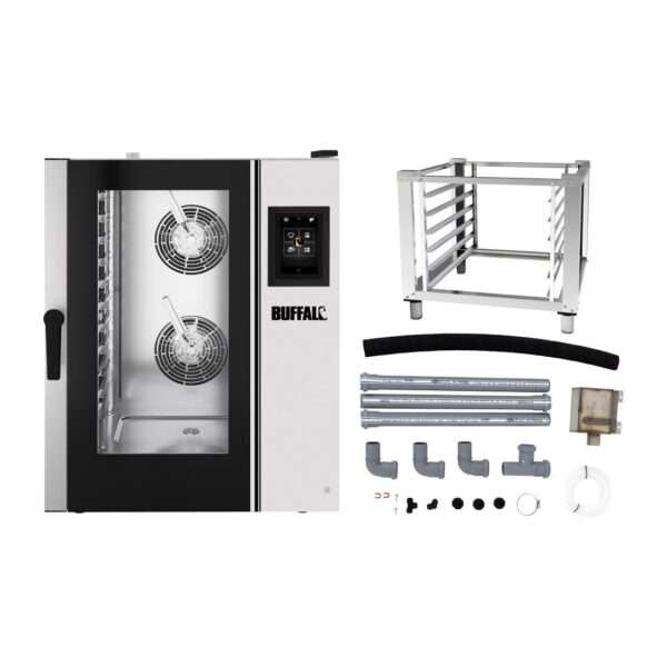 Buffalo Smart Touchscreen Combi Oven 11 x GN 1/1 with Stand & Installation Kit
