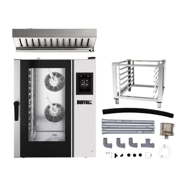 Buffalo Smart Touchscreen Combi Oven 11 x GN 1/1 w/stand Hood & Installation Kit