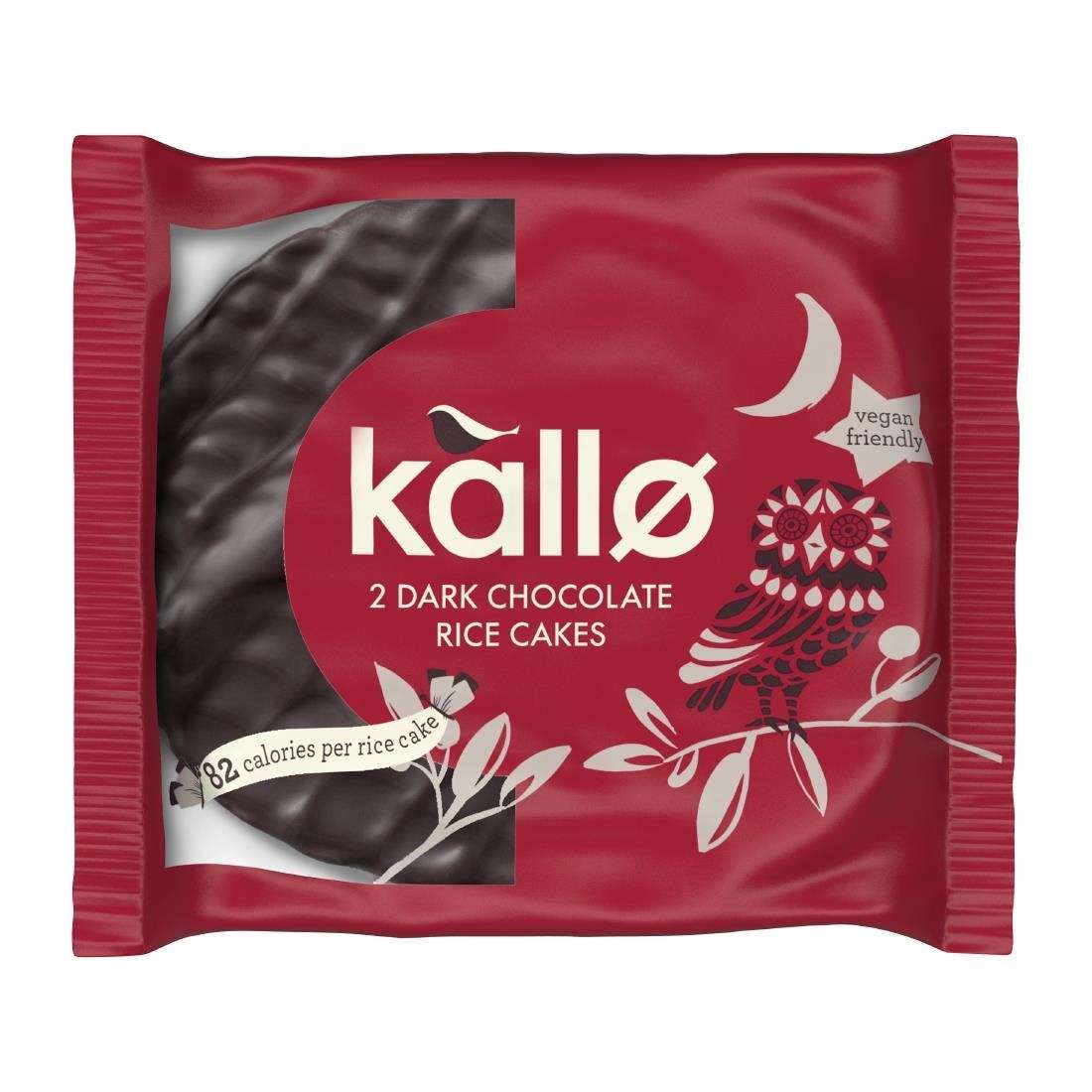 ka516_npi24 Kallo Dark Chocolate Topped Rice Cakes (Pack of 30)