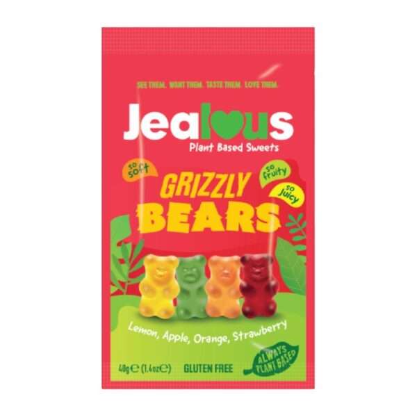 Jealous Sweets Impulse Bags – Grizzly Bears 40g (Pack of 10)