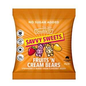 Savvy Sweets Fruits & Cream Bears 50g (Pack of 12)