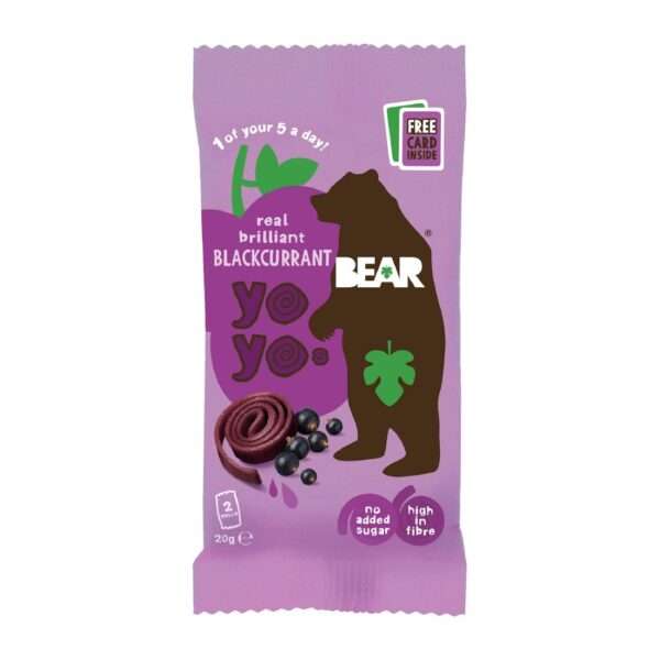 BEAR Yoyos – Blackcurrant 20g (Pack of 18)