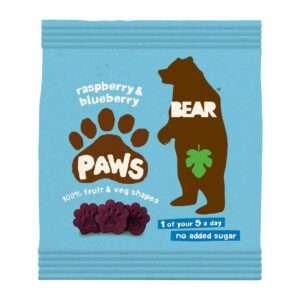BEAR Paws Fruit Shapes – Arctic Raspberry & Blueberry 20g (Pack of 18)