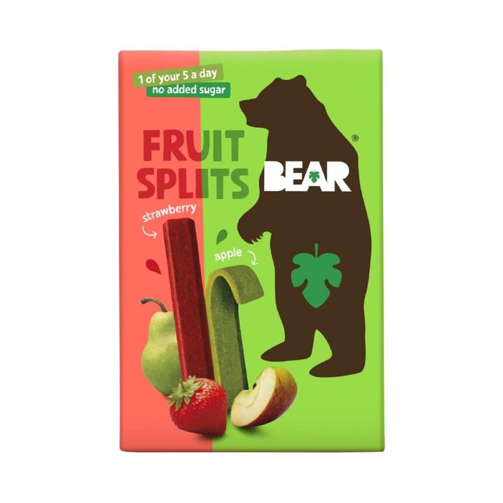 BEAR Fruit Splits Multipack – Strawberry & Apple 20g (Pack of 8)