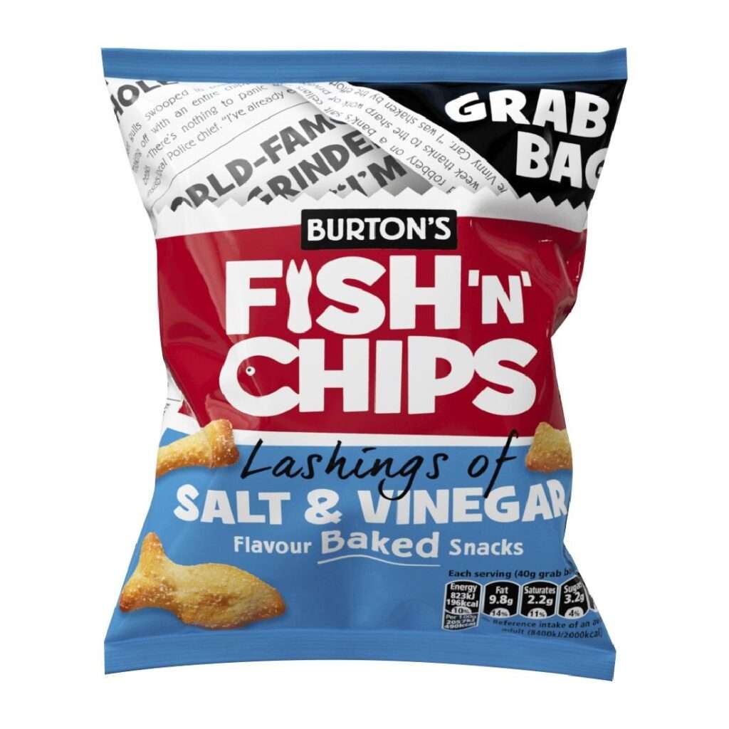 Burton’s Fish ‘n’ Chips Salt & Vinegar Grab Bags 40g (30 Pack)