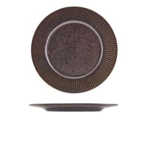 Terra Porcelain Black Fluted Winged Plate 26cm