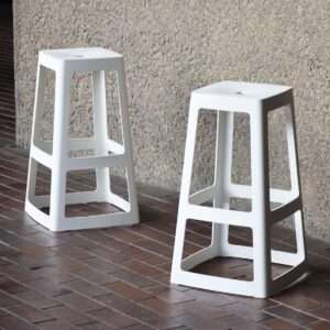 Origin Base High Stool Traffic White 440x440x750mm (Pack of 2) 6 hx786 npi24 5