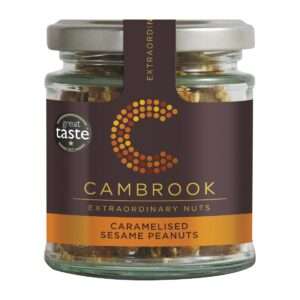 Cambrook Caramelised Sesame Peanuts Glass Jar 80g (15 pack)