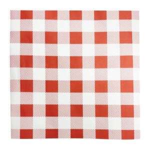 Fiesta Compostable Red Gingham Greaseproof Sheets 250x250mm (200 Pack)