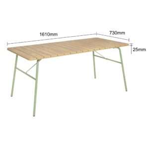 Bolero Melbourne Outdoor Polywood Dining Table 1610x800x734mm 6 hz218 npi24 6