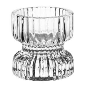 Olympia Ridged Glass Tealight/Candle Holders 52x52mm (6 Pack)