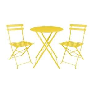 Bolero Perth Mellow Yellow Pavement Style Steel Folding Chairs (2 Pack) 4 hz365 npi25 4